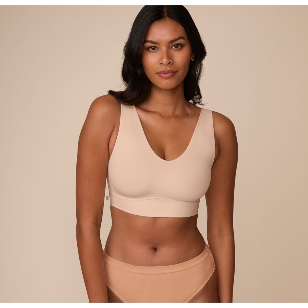 Harper Wilde Bliss Bralette Nude Comfort Stretch V-Neck‎ Loungewear Size 3XL NWT